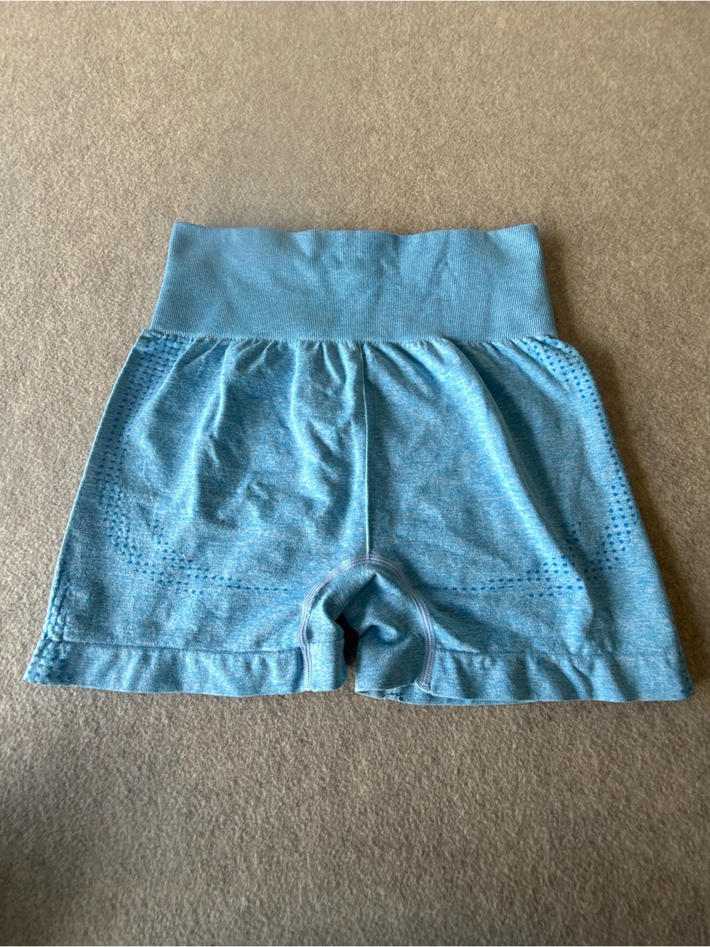 High-Waist Sculpting Athletic Shorts - Light Blue - Picture 5 of 5